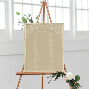 Romantic Chinoiserie Antique Gold Seating Chart
