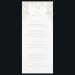 Romantic Chinoiserie Antique Gold Wedding Menu<br><div class="desc">Elegant Wedding Menu,  flat card with editable title and text.</div>