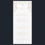 Romantic Chinoiserie Antique Gold Wedding Menu<br><div class="desc">Elegant Wedding Menu,  flat card with editable title and text.</div>