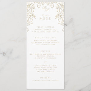 Romantic Chinoiserie Antique Gold Wedding Menu