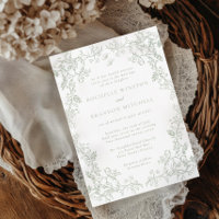 Romantic Chinoiserie Antique Sage Green Wedding