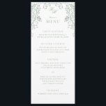 Romantic Chinoiserie Antique Sage Green Wedding Menu<br><div class="desc">Elegant Wedding Menu,  flat card with editable title and text.</div>