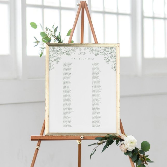 Romantic Chinoiserie Antique Sage Seating Chart (Creator Uploaded)