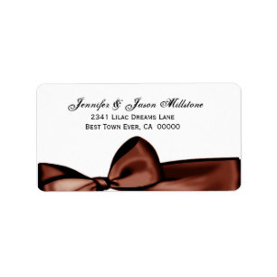 Romantic Chocolate Bow Wedding Label