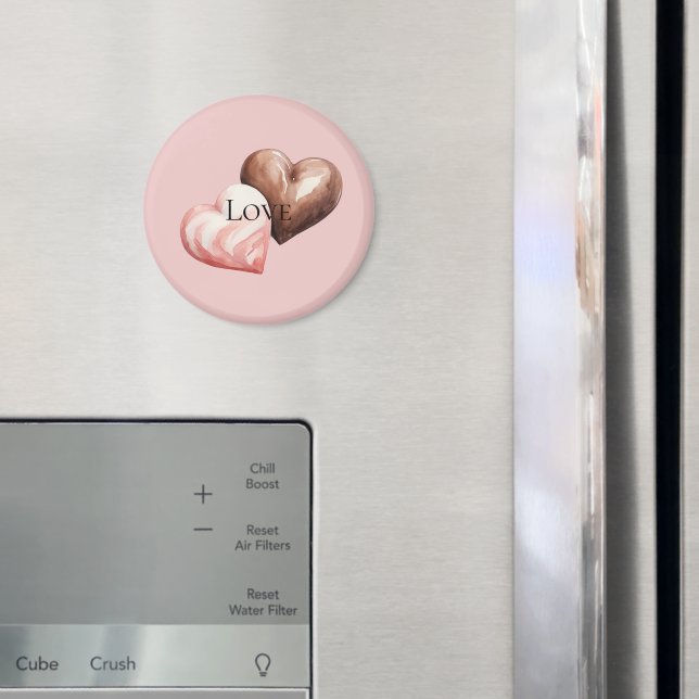 Romantic Chocolate Strawberry Hearts   Magnet (In Situ (Fridge))