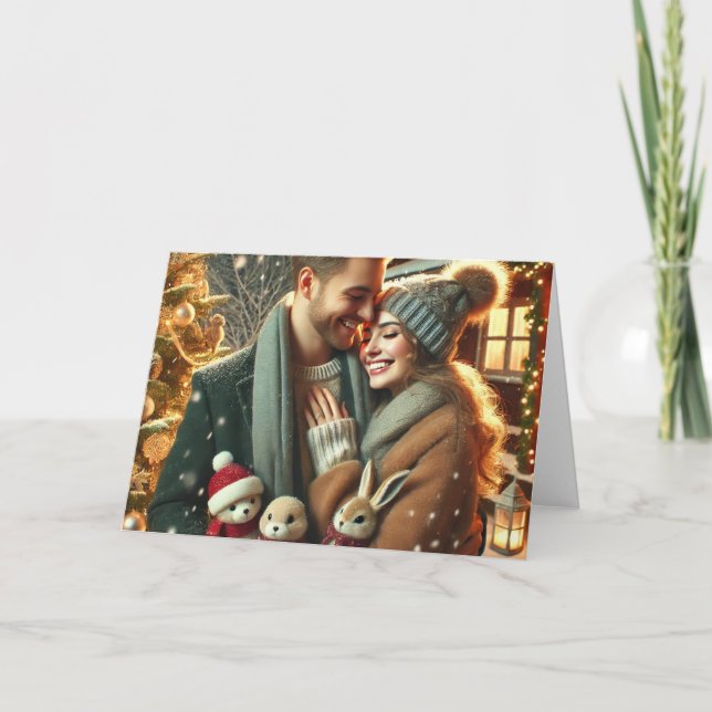 Romantic Christmas Card for Couples (Front)