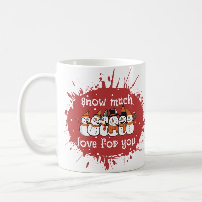 Romantic Christmas Couple, Snow-Much Love Coffee Mug (Left)