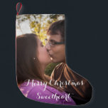 Romantic Christmas Gift Stocking Custom Photo<br><div class="desc">An extra special Christmas stocking featuring a photograph of your choice. A beautiful gift for your sweetheart that will be treasured and reused every year.</div>