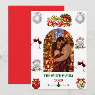 Romantic Christmas Photo Card Merry Christmas