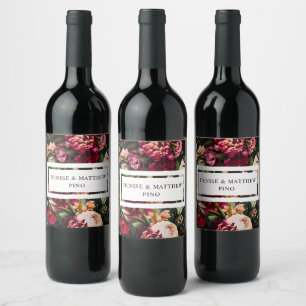 Romantic Chrysanthemum on Emerald Wine Label