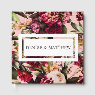 Romantic Chrysanthemum on Gossamer Pink Guest Book