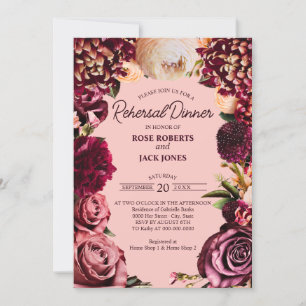 Romantic Chrysanthemum on Gossamer Pink Invitation