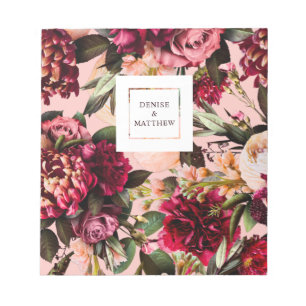 Romantic Chrysanthemum on Gossamer Pink Notepad