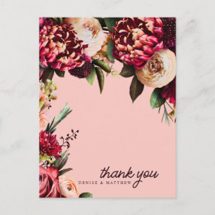 Romantic Chrysanthemum on Gossamer Pink Postcard
