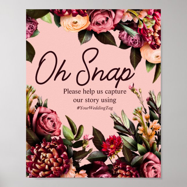 Romantic Chrysanthemum on Gossamer Pink Poster (Front)