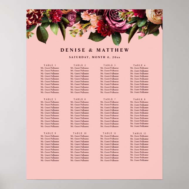 Romantic Chrysanthemum on Gossamer Pink Poster (Front)