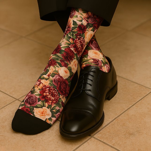 Romantic Chrysanthemum on Gossamer Pink Socks (Creator Uploaded)