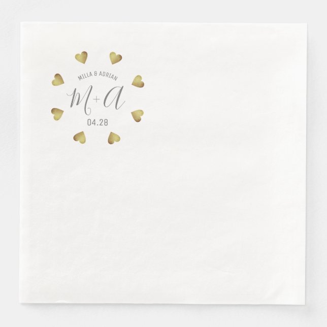 Romantic circle of small Hearts of Love  Napkin (Front)