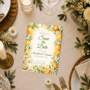 Romantic Citrus Wedding Save The Date