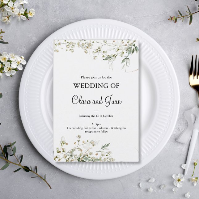Romantic clasic, white flowers invitation (Creator Uploaded)