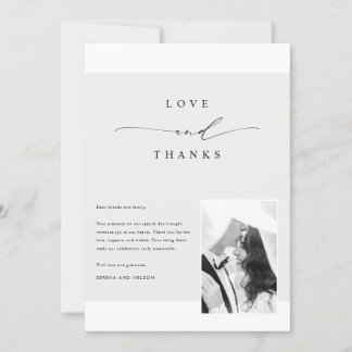 Romantic Classic Formal Wedding Photo Thank You Card