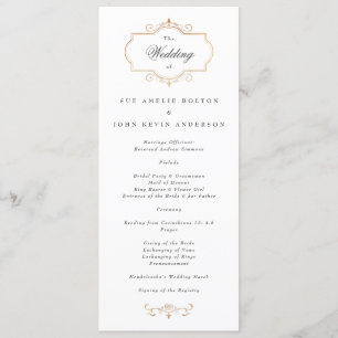 romantic classic gold monogram wedding invitation