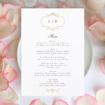 romantic classic gold monogram wedding menu<br><div class="desc">This design is part of a collection - please contact us if you need any additional stationery
*not real foil</div>