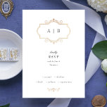 romantic classic traditional gold monogram wedding RSVP card<br><div class="desc">This design is part of a collection - please contact us if you need any additional stationery
*not real foil</div>