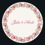 Romantic Classical Pearl Swan Floral Frame Wedding Classic Round Sticker<br><div class="desc">Beautiful Invitation to celebrate Special occasions and festivals comes with digital and E-invitation as per your request. We would love to replicate our designs to make multiple products like rsvp cards, labels envelopes, and more. Customisation is available for ready to print on request at info@shamaurcreatif@gmail.com. Look Forward to hearing from...</div>