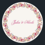 Romantic Classical Pearl Swan Floral Frame Wedding Classic Round Sticker<br><div class="desc">Beautiful Invitation to celebrate Special occasions and festivals comes with digital and E-invitation as per your request. We would love to replicate our designs to make multiple products like rsvp cards, labels envelopes, and more. Customisation is available for ready to print on request at info@shamaurcreatif@gmail.com. Look Forward to hearing from...</div>