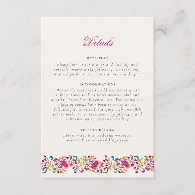 Romantic Classical Pearl Swan Floral Frame Wedding Enclosure Card (Front)