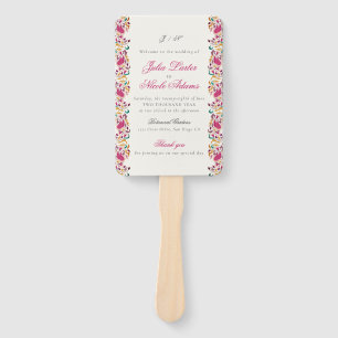 Romantic Classical Pearl Swan Floral Frame Wedding Hand Fan