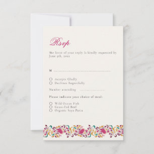 Romantic Classical Pearl Swan Floral Frame Wedding RSVP Card