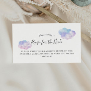 Romantic Cloud Bridal Shower Recipe Request  Enclosure Card