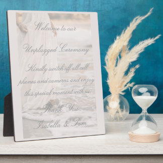 Romantic Coastal Beach Wedding Unplugged Ceremony Plaque