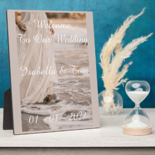 Romantic Coastal Beach Wedding Welcome Ceremony Plaque