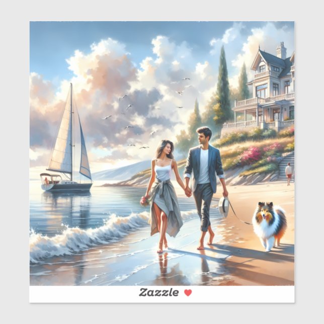 Romantic Coastal Cottage Sunset Stroll (Sheet)