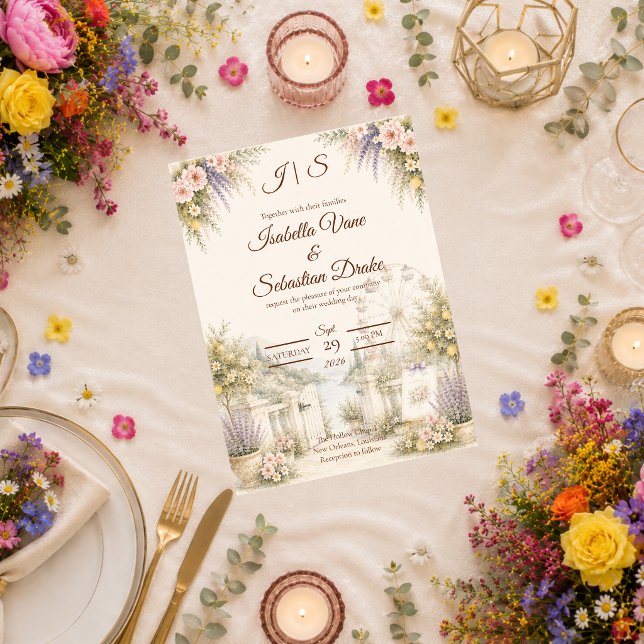 Romantic Coastal Garden Wedding Invitation (Creator Uploaded)