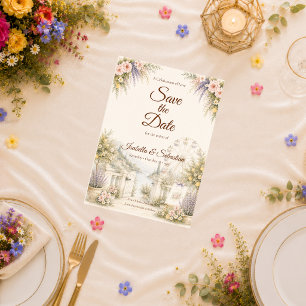 Romantic Coastal Garden Wedding Save The Date