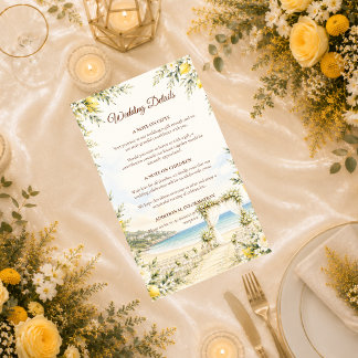 Romantic Coastal Wedding Enclosure Card