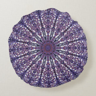 Romantic coloured mandala ornament arabesque round cushion