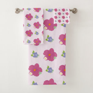 Romantic Colourful Floral Pattern Trendy  Bath Tow Bath Towel Set