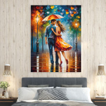 Romantic Colourful Love Is In The Air On Wood 