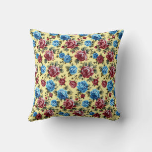Romantic Colourful Vintage Floral Pattern Cushion
