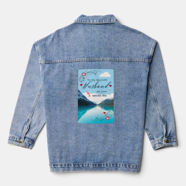 romantic colours like light blue and soft pastels denim jacket (Back)