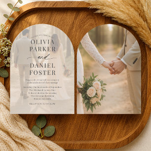 Romantic Contemporary Photo Overlay Wedding Invitation