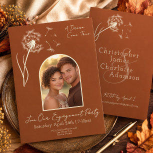 Romantic Copper Rust Dandelion Photo Engagement