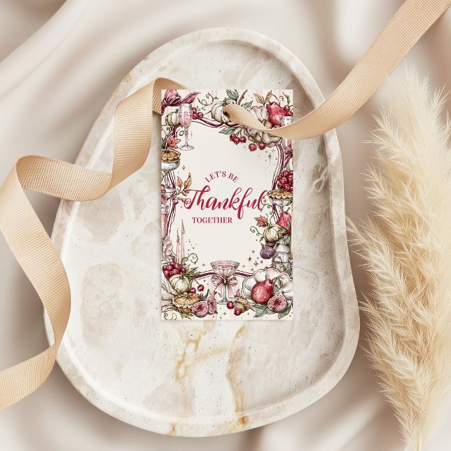 Romantic Coquette Friendsgiving Dinner Gift Tags (Creator Uploaded)