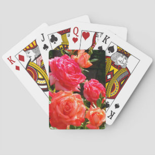 Romantic Coral roses Playing Cards