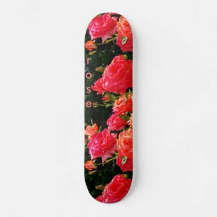 Romantic Coral Roses Skateboard
